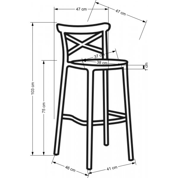 Pelican barstol 111 - Sort/beige Pelican barstol 111 - Sort/beige