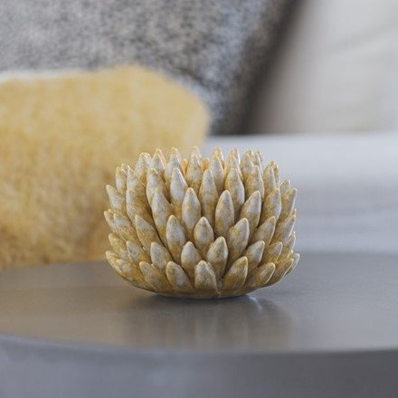 Shelly lyslykt 12 x 12 x 7 cm - Gul