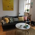Kundebilde Accent sofabord rundt 85 - Hvit marmor / Messingfarget