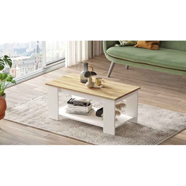 Luvio salongbord 15 - Eik/hvit