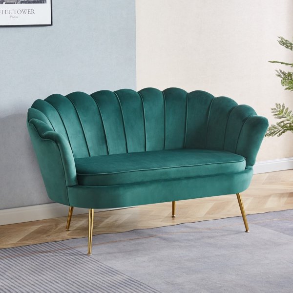 Musslan 2-seters sofa - Grønn / messing Musslan 2-seters sofa - Grønn / messing