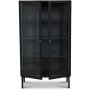 Cliff vitrineskap i metall (highboard) - Svart / Klarglass