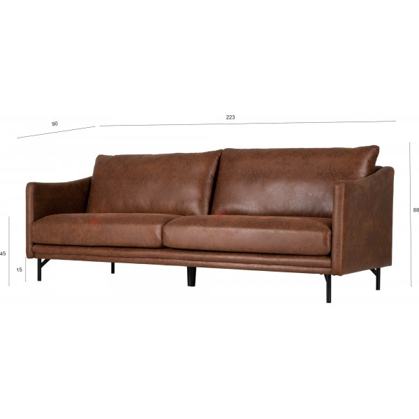 Harpan 3-seter sofa - Brun kolr