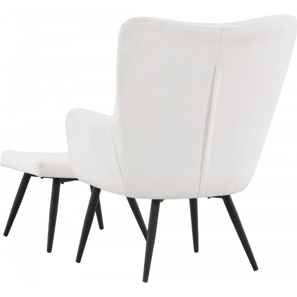 Como lenestol i hvit boucle Como lenestol i hvit boucle