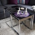 Kundebilde Irving settebord - Krom/Svart glass