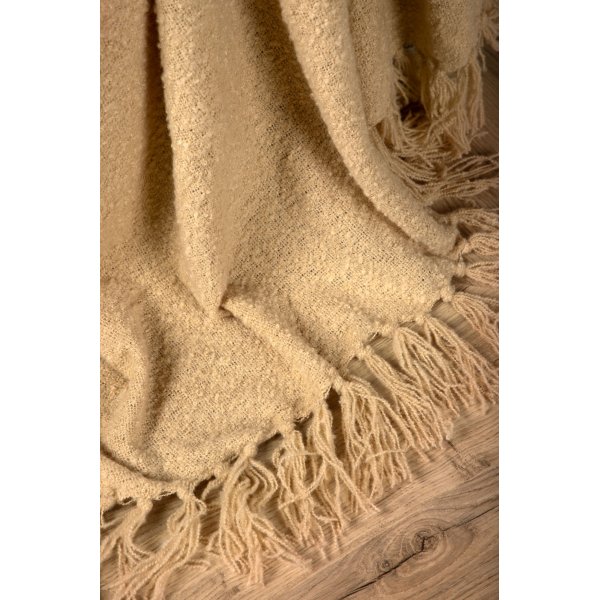 Sten pledd, 130x170 cm - Sand