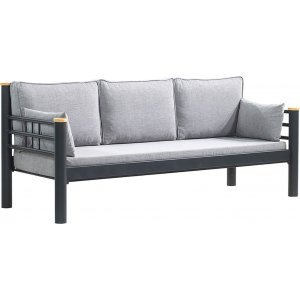 Kappis 3-seters utesofa - Svart/røyk + Flekkfjerner for møbler Kappis 3-seters utesofa - Svart/røyk + Flekkfjerner for møbler
