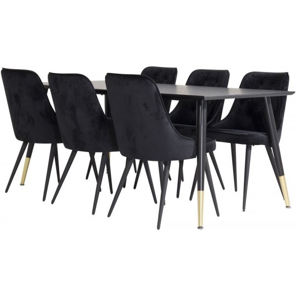 Spisestol Zeus - Svart Fløyel Spisestol Zeus - Svart Fløyel