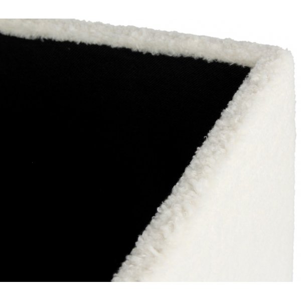 Petit firkantet fotskammel med lagring - Hvit bamse