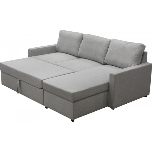 Dream divansofa med sengefunksjon og oppbevaring - lys gr