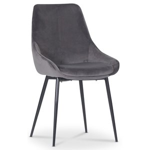 Theo stol - Grå fløyel + Møbelpleiesett for tekstiler