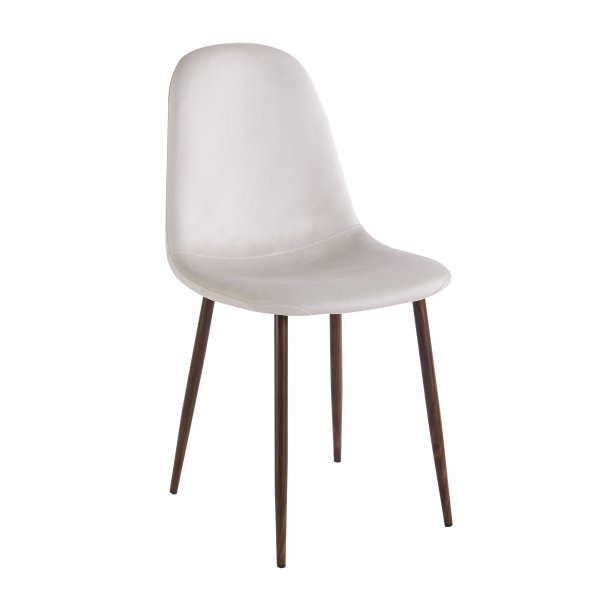 Olmo spisebord Ø90 cm i valnøtt/svart med 4 Alfred spisestoler i beige fløyel og ben i valnøtt Olmo spisebord Ø90 cm i valnøtt/svart med 4 Alfred spisestoler i beige fløyel og ben i valnøtt