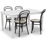 Mellby spisegruppe 140 cm bord med 4 sorte Thonet No14 stoler - Hvit / Sort