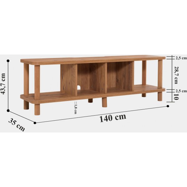 Neo media benk 140 cm - Furu Neo media benk 140 cm - Furu