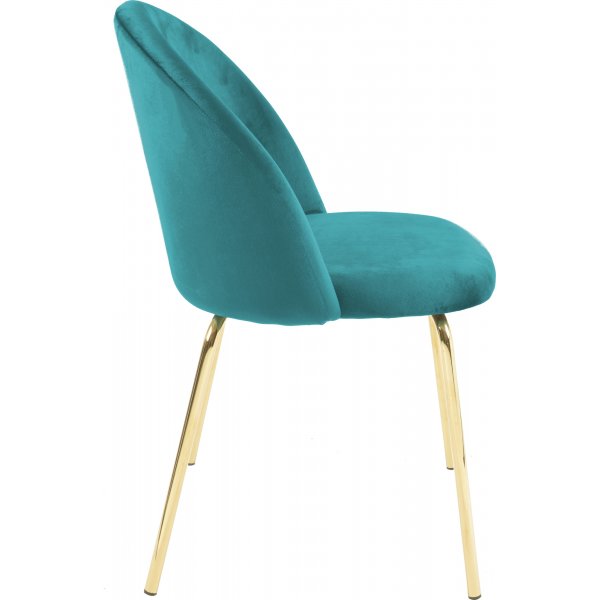 Giovani velvet stol - Antikkgrnn/Messing