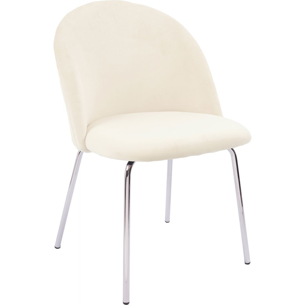 2 stk Plaza velvet stol - Beige / Krom - Polstrede stoler, Spisestuestoler, Stoler