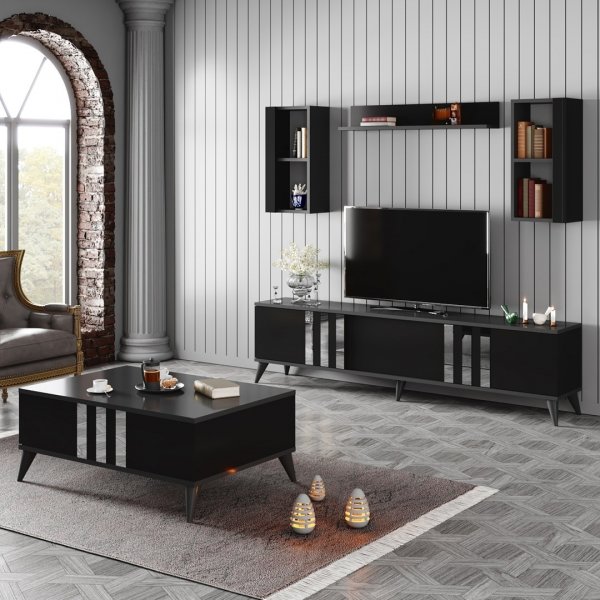 Zlato salongbord 90 x 39 cm - Antrasitt/sort/krom Zlato salongbord 90 x 39 cm - Antrasitt/sort/krom