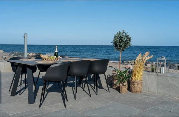 Toronto utendrs spisebord 220 x 100 cm - Sort