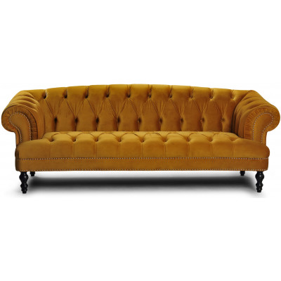 Oxford deluxe 3-seter chesterfield - Lvegul (flyel)