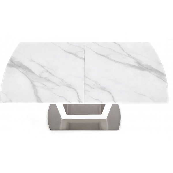 Risk spisebord 160-200 cm - Hvit marmor