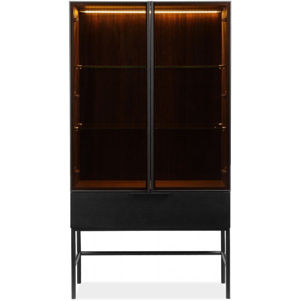 Sterling vitrineskap - Svart askfinér Sterling vitrineskap - Svart askfinér