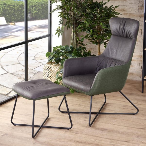 Phillis lenestol - Mørk grønn/mørk grå Phillis lenestol - Mørk grønn/mørk grå