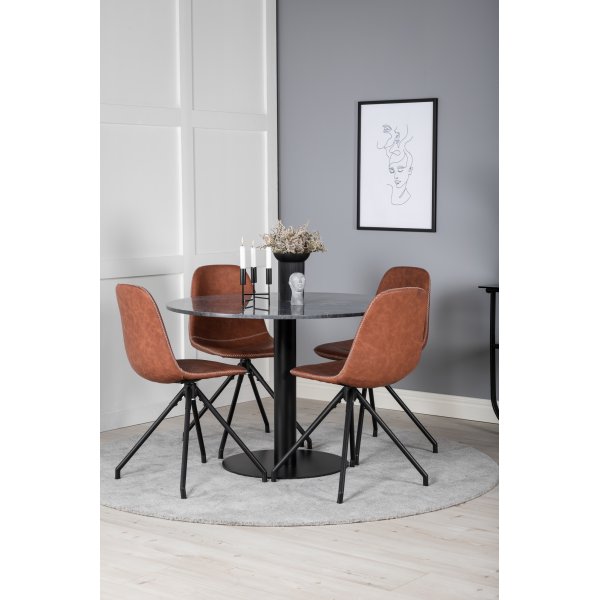 Bridge svingbar spisestol - Brun PU