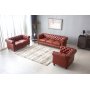 Chesterfield sofa 2-seter i brun PU