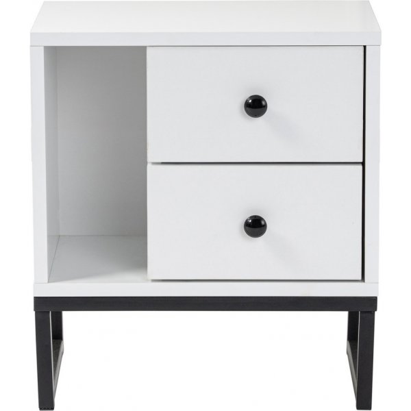 Glimmer nattbord - Hvit/svart Glimmer nattbord - Hvit/svart