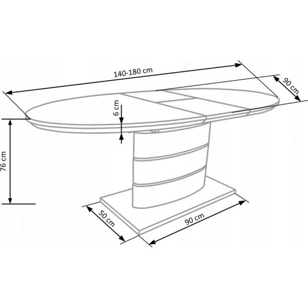 Evangeline spisebord 140-180 cm - Hvit Evangeline spisebord 140-180 cm - Hvit