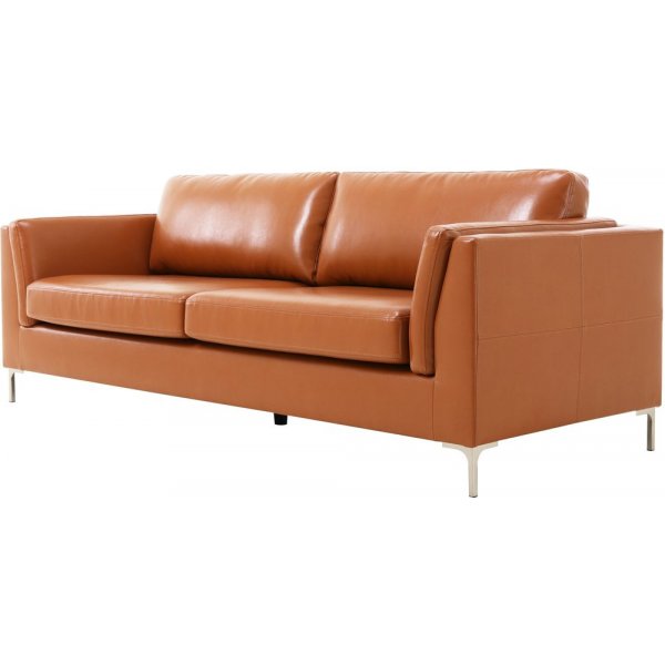 Cansas 3-seters sofa i cognac + Tekstilrens for møbler Cansas 3-seters sofa i cognac + Tekstilrens for møbler