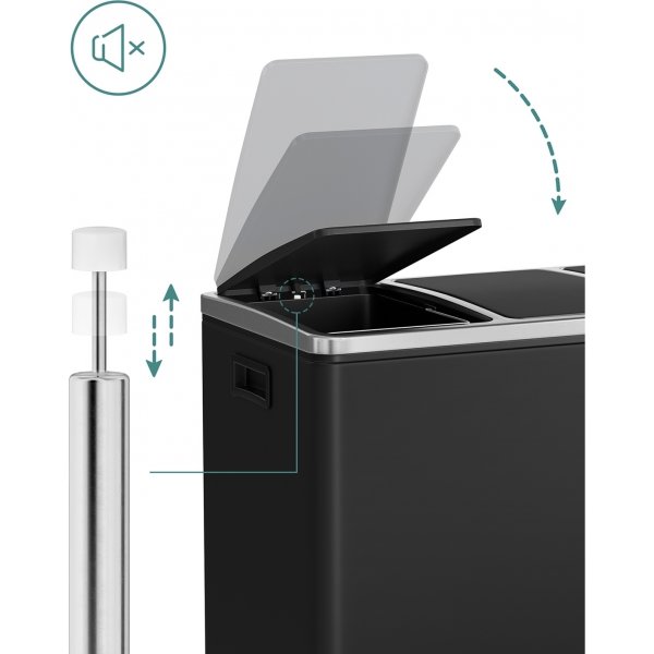 Daloa avfallsbeholder 54 l - Sort