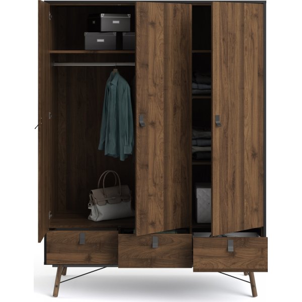 Ry garderobe - Sort/valnøtt Ry garderobe - Sort/valnøtt