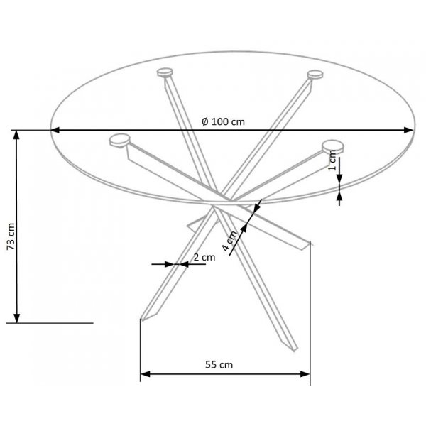 Trend 4 bord - Glass/Krom + Møbelføtter Trend 4 bord - Glass/Krom + Møbelføtter