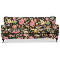 Savoy 3-seter sofa med blomstret stoff - Havanna Svart Savoy 3-seter sofa med blomstret stoff - Havanna Svart