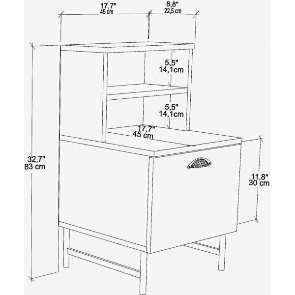 Cressi nattbord - Valnøtt/hvit Cressi nattbord - Valnøtt/hvit