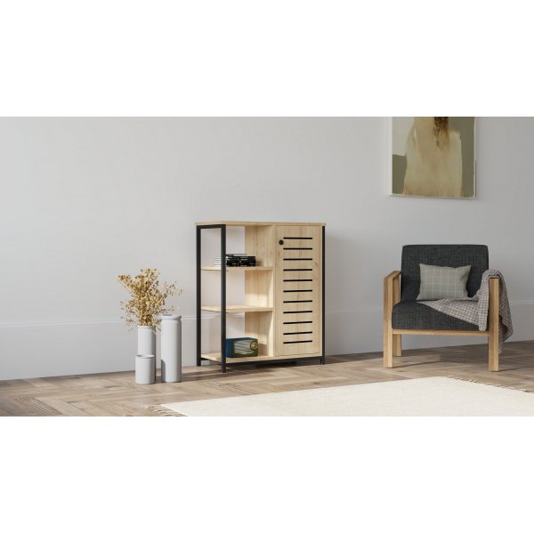 Iben bokhylle - Safir eik/svart Iben bokhylle - Safir eik/svart