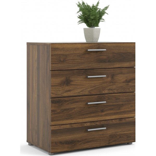 Pepe bred kommode med 4 skuffer - Valn�tt