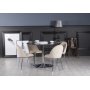Plaza spisegruppe, marmorbord med 4 st Plaza flyelstoler - Beige/Gr/Krom
