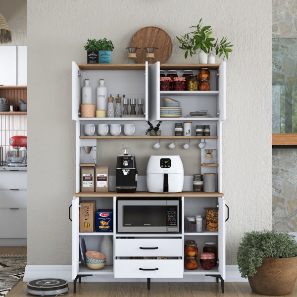 Jeriko kjøkkenskap 168 - Hvit/valnøtt Jeriko kjøkkenskap 168 - Hvit/valnøtt