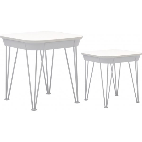 Satsbord 2-set 55/45 cm - Hvit + Mbelftter