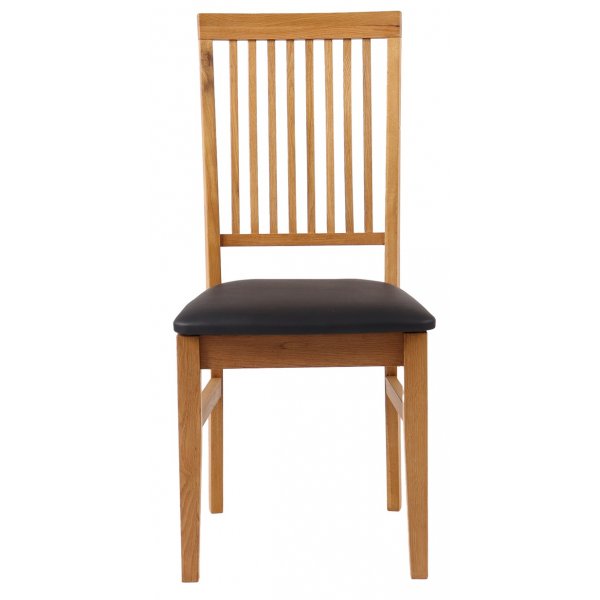 Dalarös klassisk spisestol i oljet eik med sort PU Dalarös klassisk spisestol i oljet eik med sort PU