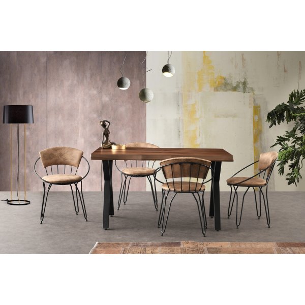 Pera spisebord 140 cm - Sort/valnøtt Pera spisebord 140 cm - Sort/valnøtt