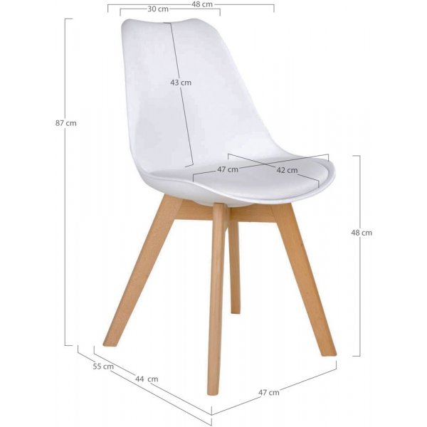 Molde Spisestol - Hvit/Natur Molde Spisestol - Hvit/Natur