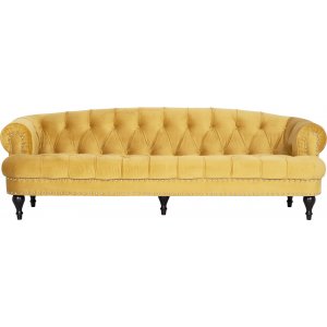 Oxford deluxe 3-seter chesterfield - Løvegul (fløyel) Oxford deluxe 3-seter chesterfield - Løvegul (fløyel)