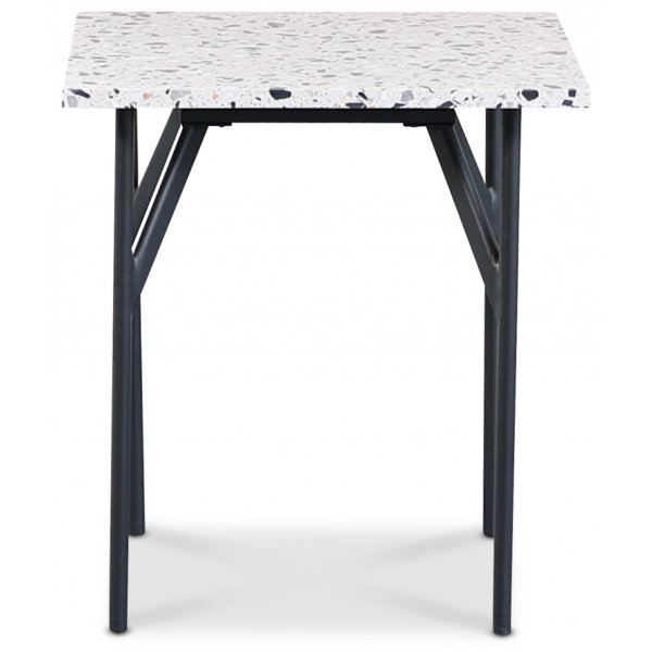 Terrazzo sidebord 50x50 cm - Terrazzo Cosmos & underdel AIR i svart metall