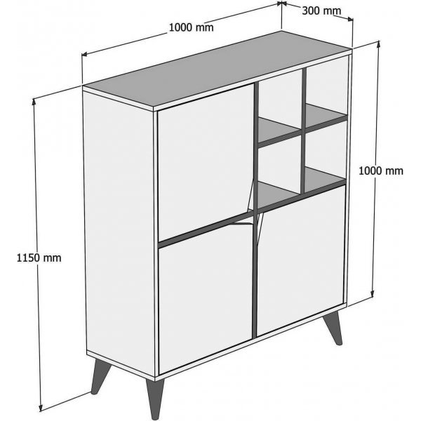 Pulse-skap - Hvit/valntt
