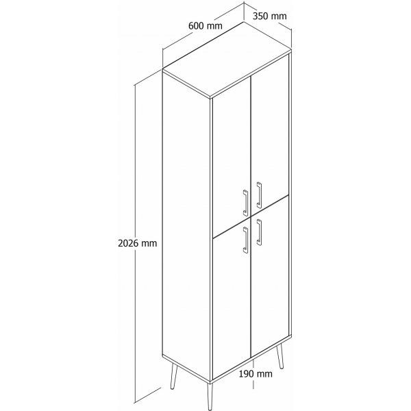Berlin skap - Hvit/gull