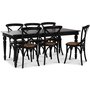 Paris spisegruppe 180 cm bord svart + 6 st svarte Gaston spisestoler