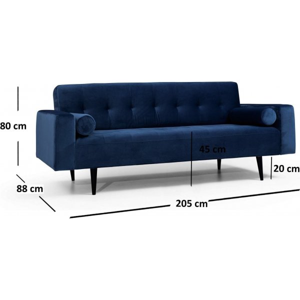 Derry 3-seters sofa - Marineblå Derry 3-seters sofa - Marineblå